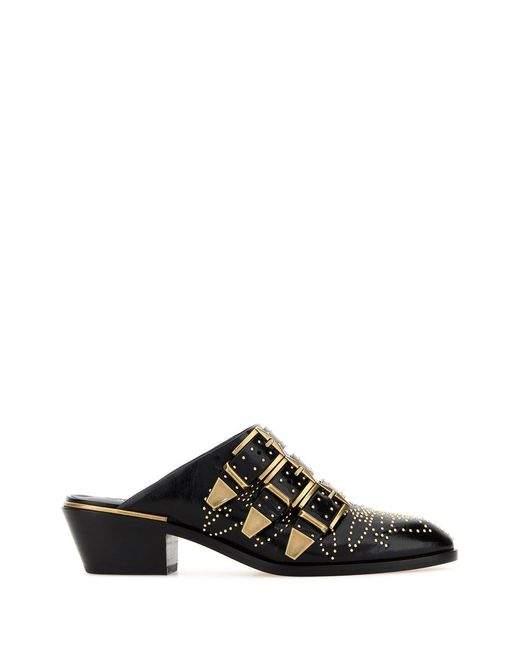 Chloé Black Leather Susan Mules