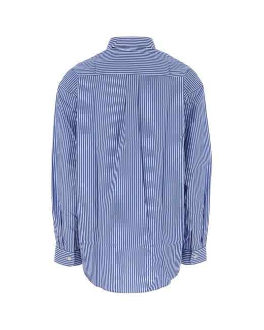 Sporty & Rich Blue Embroidered Poplin Shirt