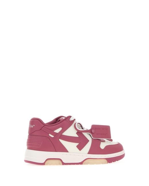 Off-White c/o Virgil Abloh Pink Two-tone Leather Out Of Office Sneakers