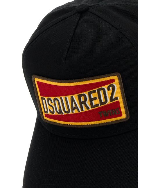 DSquared² Black Dsquared Cotton Baseball Cap for men