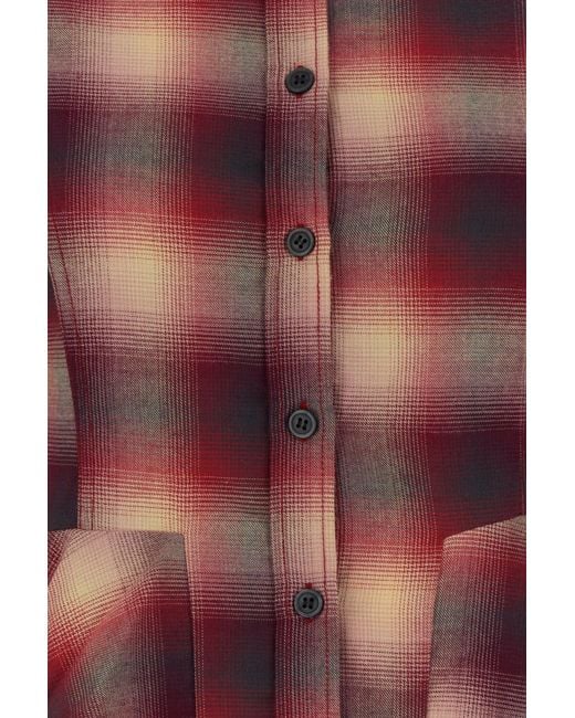 Ganni Brown Embroidered Flannel Shirt