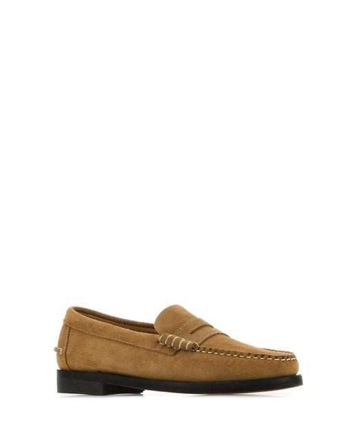Mocassini Dan Flesh Out in pelle scamosciata cammello di Sebago in Brown da Uomo