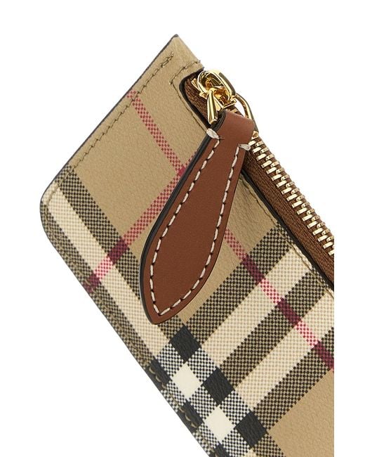 Burberry Natural Printed E-Canvas Card Holderã¢
