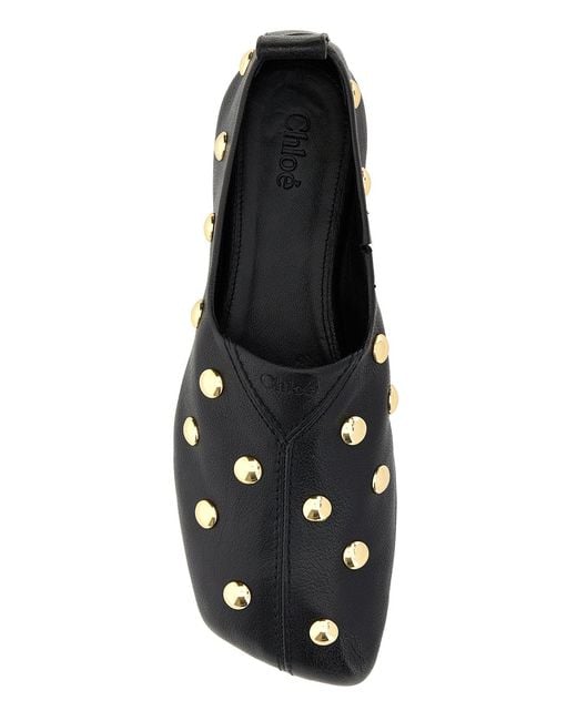 Chloé Black Leather Rita Loafers