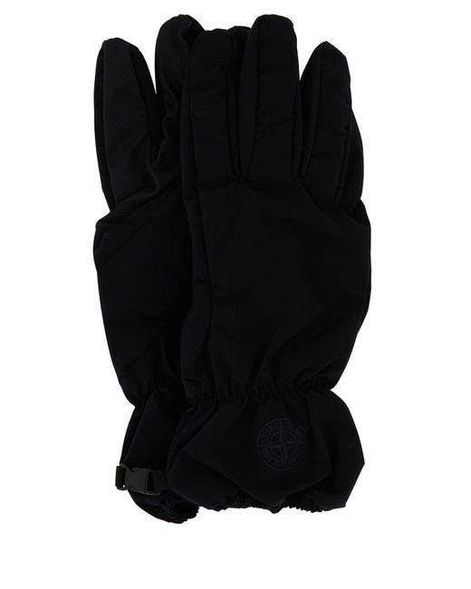 Stone Island Black Gloves for men