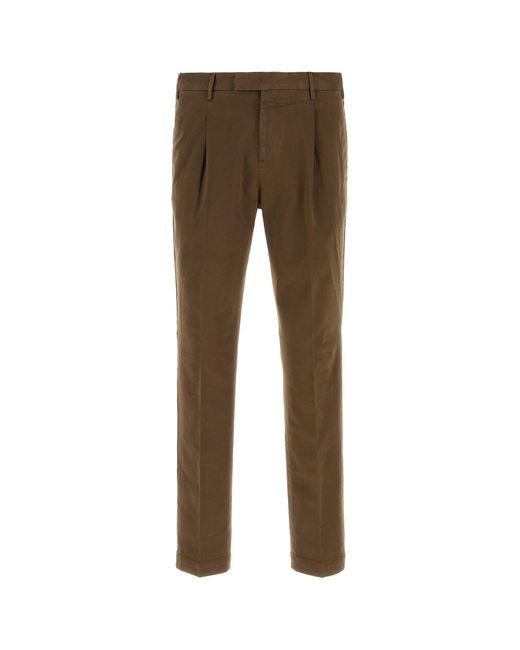 PT Torino Brown Stretch Cotton Pant for men