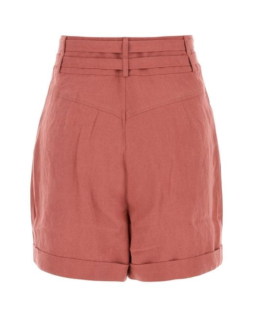 LeKasha Dark Pink Linen Aqiva Shorts