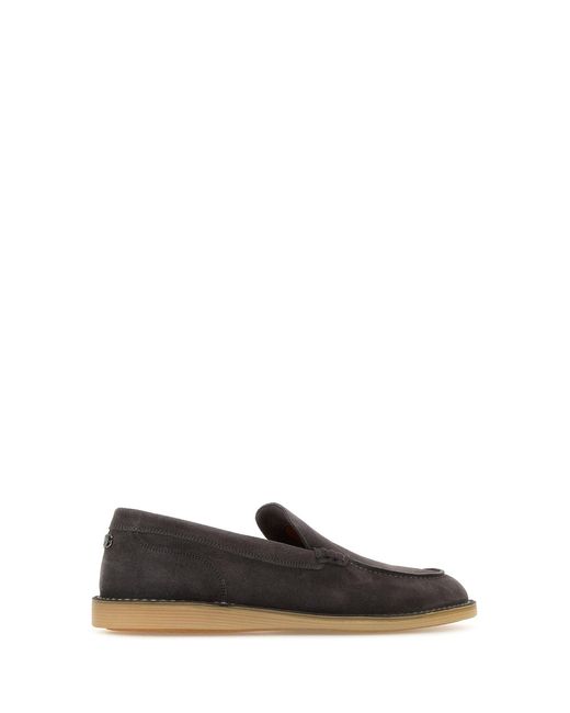 Dolce & Gabbana White Dark Suede New Florio Loafers for men