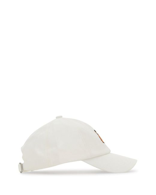Cappello da baseball in cotone bianco di Maison Kitsuné in White da Uomo