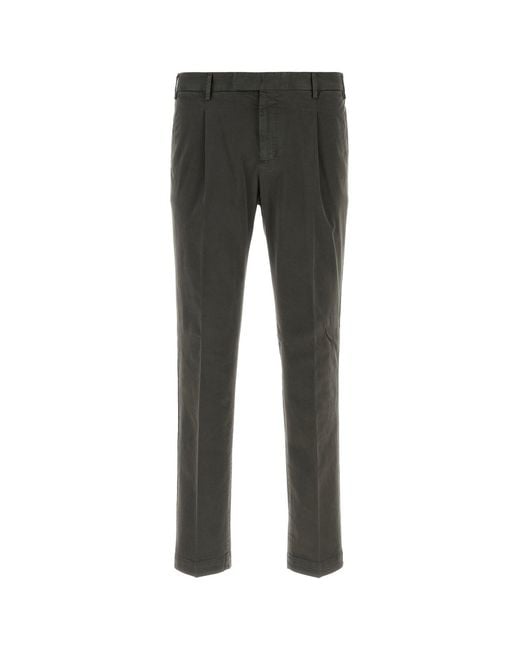 PT Torino Black Charcoal Stretch Cotton Pant for men