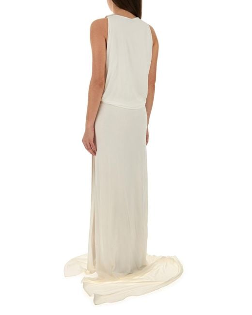 Abito lungo in crepe bianco di Gucci in White