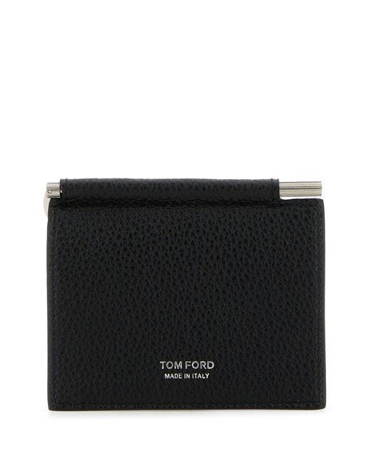 Portacarte in pelle nera di Tom Ford in Black da Uomo