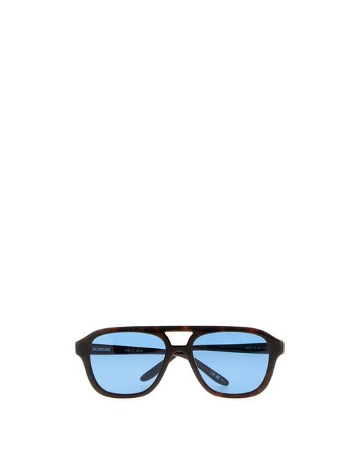 Balenciaga Blue Printed Acetate Pilot Daily Sunglasses