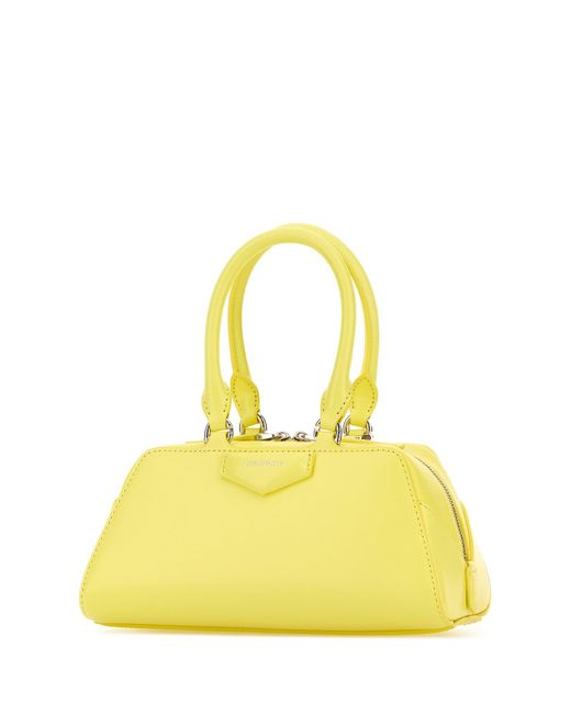 Givenchy Yellow Leather Mini Antigona East-West Handbag