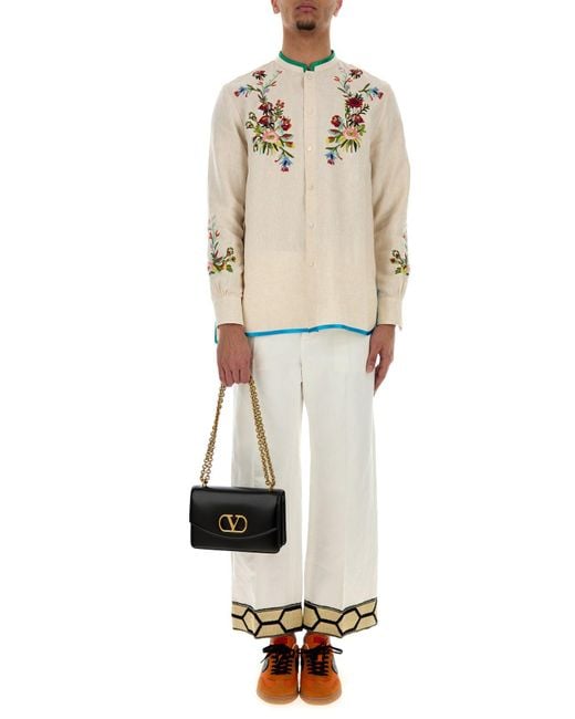 Valentino Garavani Natural Ivory Linen Shirt for men