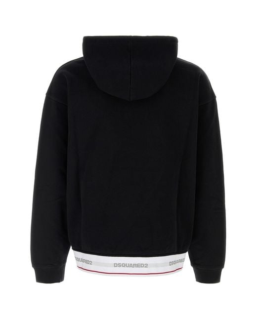 DSquared² Black Cotton Oversize Sweatshirt for men