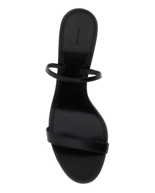 The Row Black Leather Ella Sandals