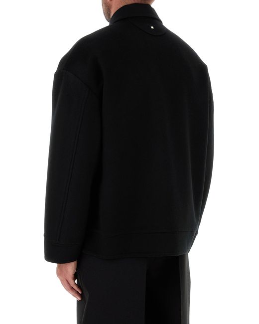Valentino Garavani Black Wool Blend Oversize Jacket for men