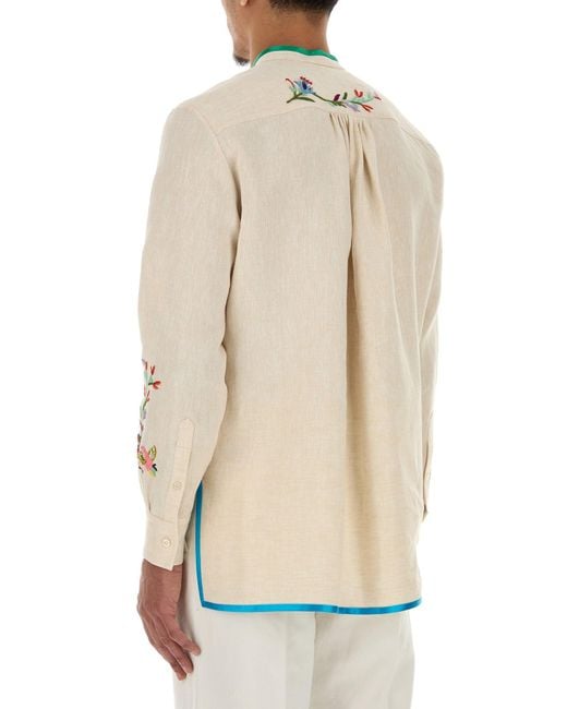 Valentino Garavani Natural Ivory Linen Shirt for men