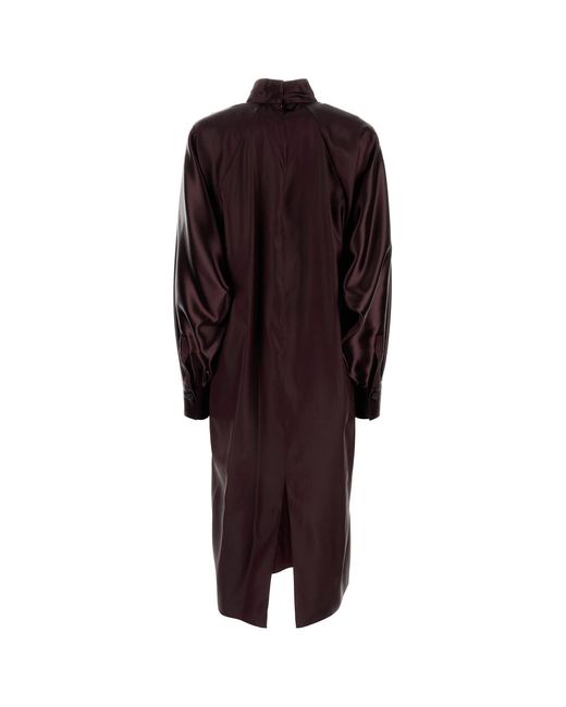 Ferragamo Purple Salvatore Burgundy Satin Dress