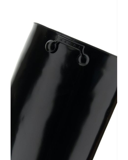 Marni Black Leather Trunkaroo Boots