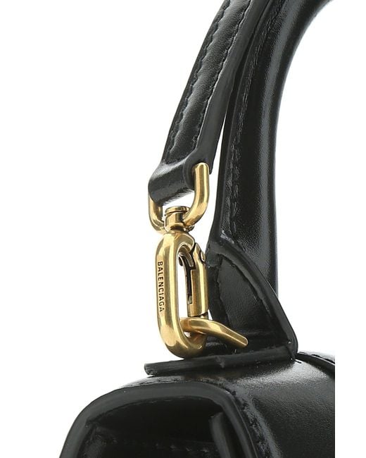 Borsa a mano Hourglass XS in pelle nera di Balenciaga in Black