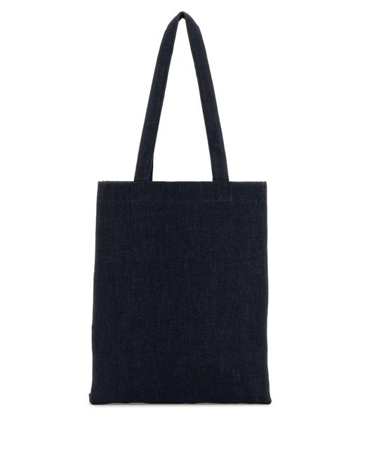 Borsa shopping Laure in denim di A.P.C. in Black da Uomo