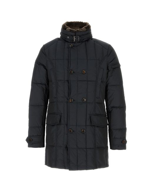 Moorer Black Slate Polyester Morris Down Jacket for men