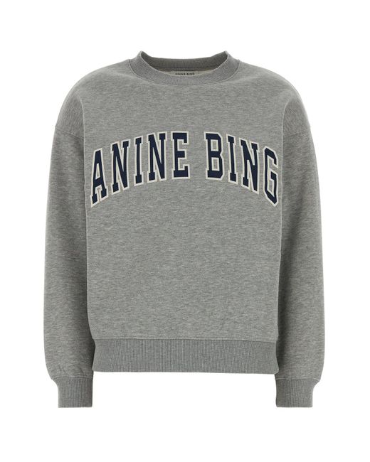 Anine Bing Gray Melange Grey Cotton Blend Spencer Sweatshirt