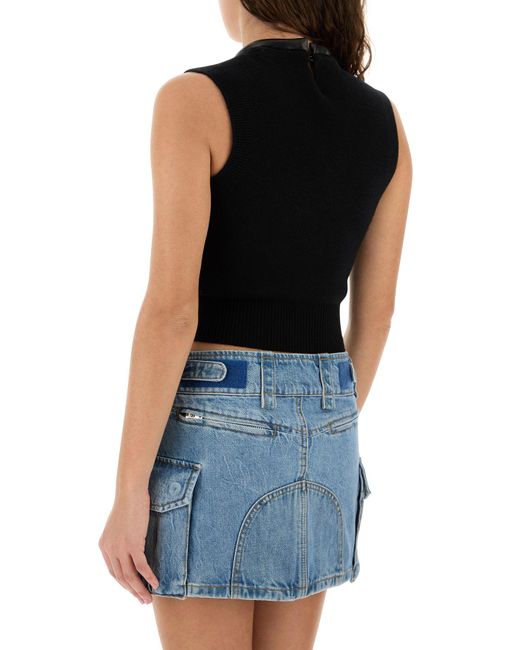 Alexander Wang Black Stretch Wool Blend Vest