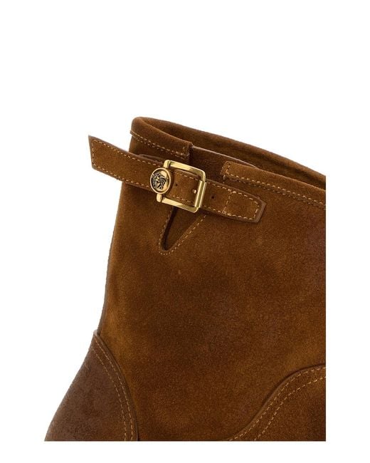 Versace Brown Suede Ankle Boots for men