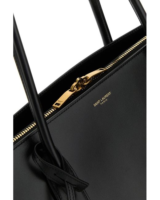 Borsa shopping in pelle nera di Saint Laurent in Black