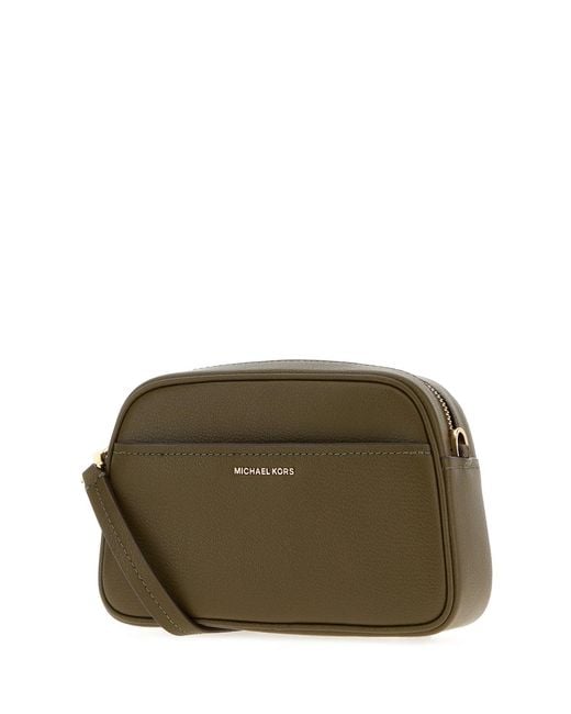 MICHAEL Michael Kors Olive Green Leather Jet Stet Crossbody Bag