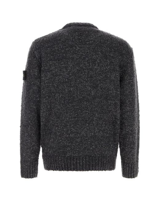 Stone Island Gray Dark Grey Wool Blend Sweater for men