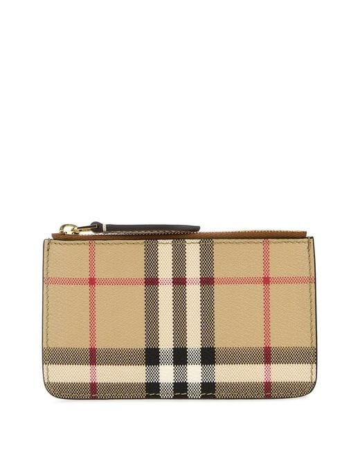 Portacarte in e-canvas stampato di Burberry in Natural