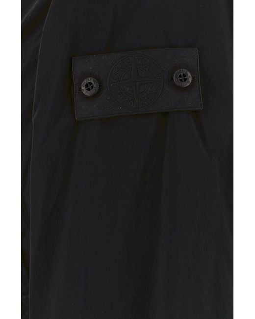 Stone Island Black Nylon Parka for men
