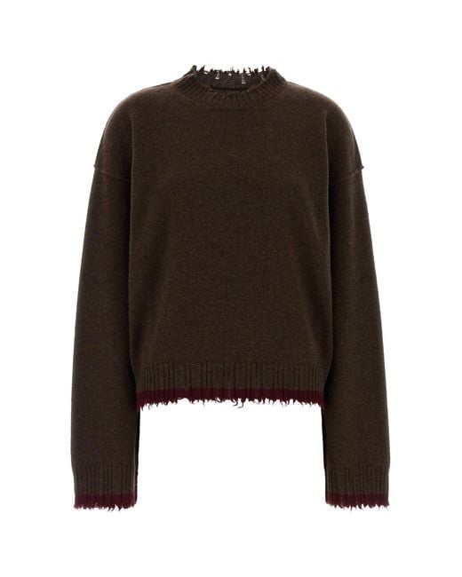 Uma Wang Brown Cashmere Plain Sweater