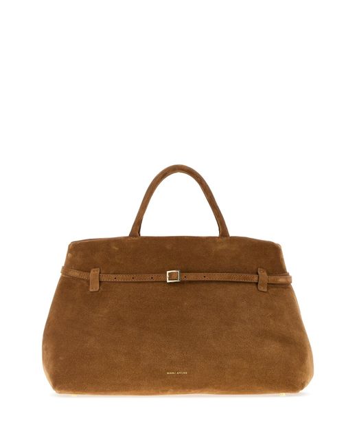 MANU Atelier Brown Caramel Suede Le Cambon 40 Handbag