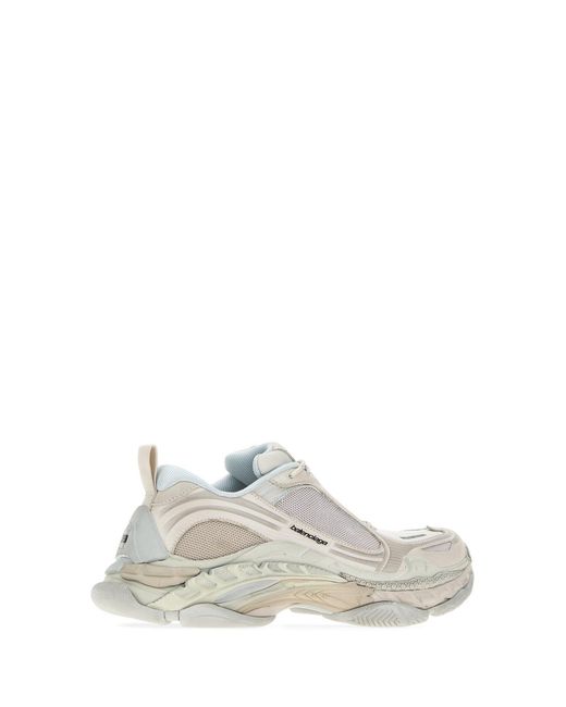 Balenciaga White Chalk Canvas And Rubber Triple S.2 Sneakers