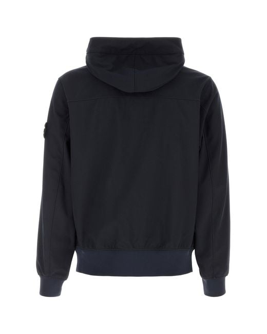 Stone Island Blue Stretch Polyester Jacket for men