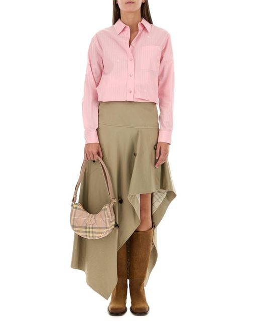 Burberry Natural Embroidered Fabric Crossbody Bag