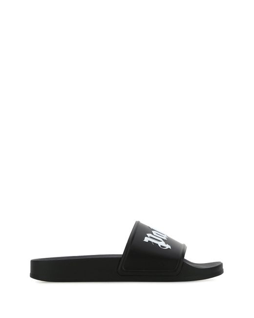 Palm Angels Rubber Slippers in Black for Men - Save 35% | Lyst