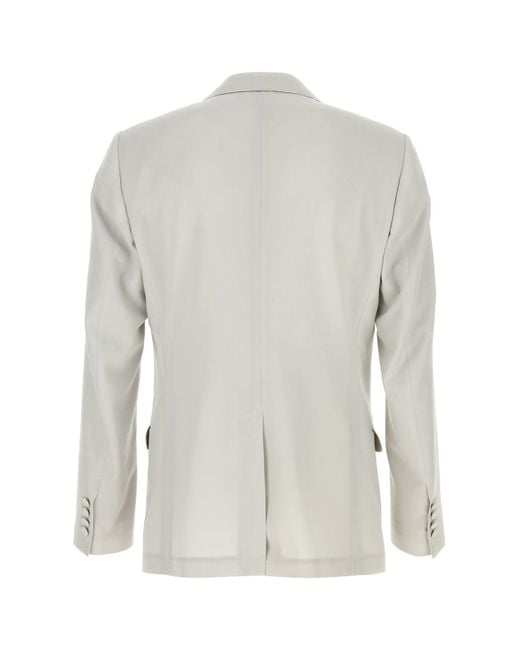 Dolce & Gabbana White Pale Peaked Lapel Blazer for men