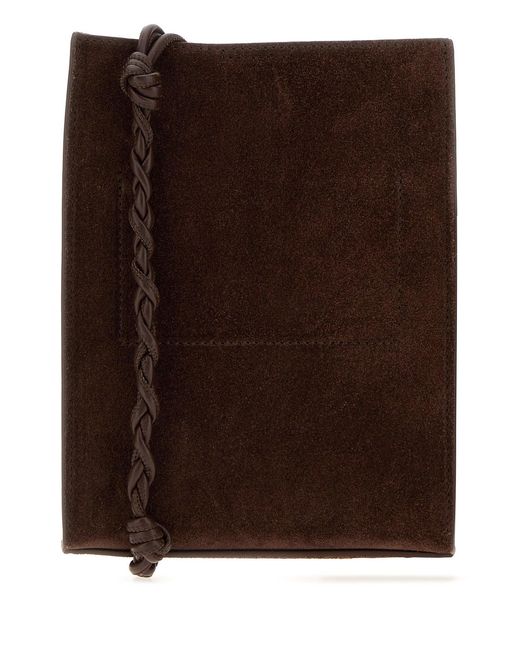 Jil Sander Brown Suede Small Tangle Shoulder Bag for men