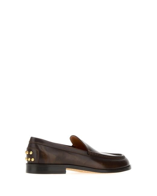 Tod's White Brown Leather Loafers