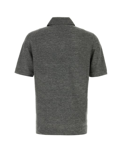 Brunello Cucinelli Gray Shirt Collar Polo for men