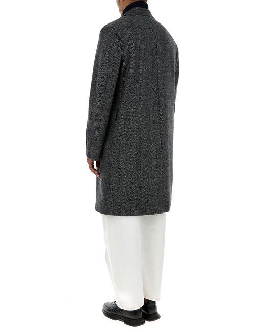 Givenchy Black Embroidered Wool Blend Coat for men