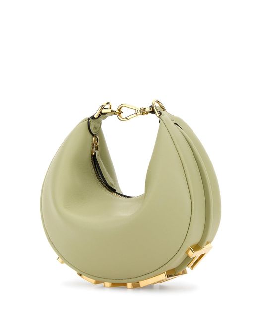 Borsa a mano graphy mini in pelle verde pastello di Fendi in Green
