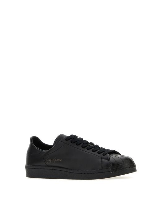 Y-3 Black Leather Sneakers