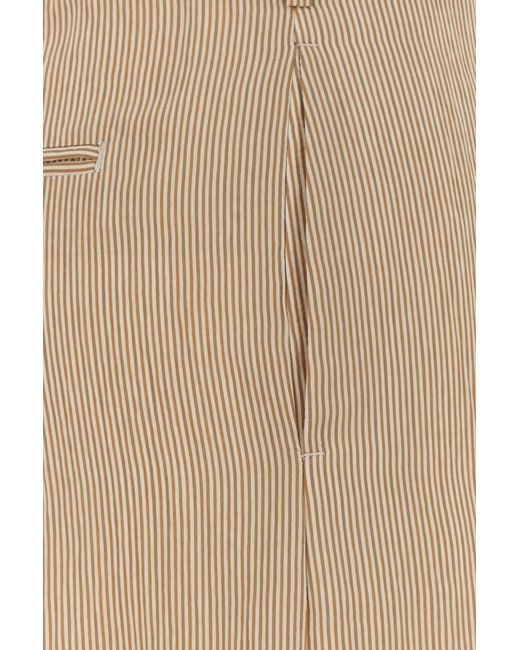 PT Torino Natural Embroidered Viscose Blend Lorenza Wide-leg Pant
